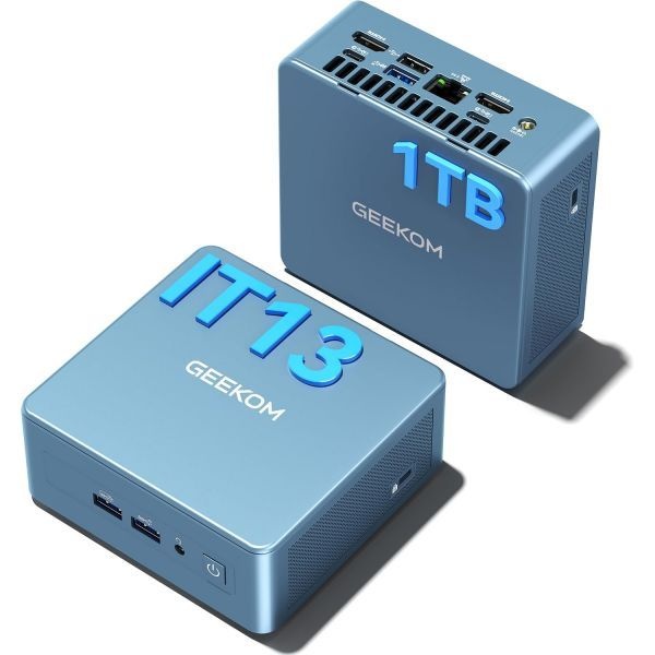 GEEKOM [해외] GEEKOM IT13 미니 PC 2025 13세대 인텔 i9 13900HK 프로세서 32GB RAM 2TB NVMe SSD 윈도우 11 Pro USB 6개 8K 쿼드 디스플레이 WiFi 6E S