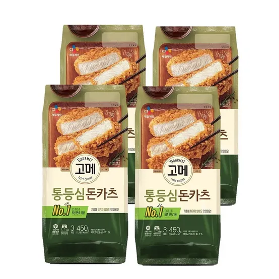 온누리 무료배송 고메 통등심돈카츠 450g x 4팩 일본 돈까스 