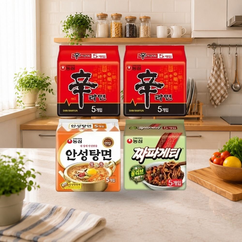 농심 신라면 120g 5개입 2개 + 안성탕면 125g 5개입 1개 + 짜파게티 140g 5개입 1개