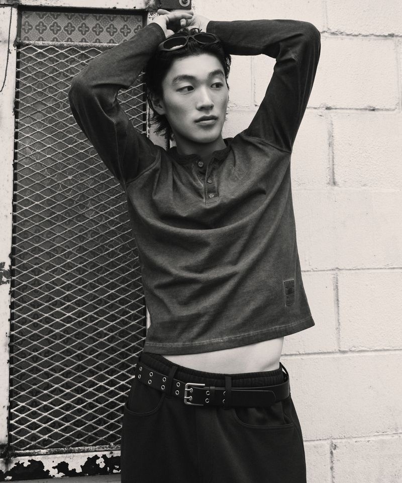 MUSINSA STANDARD 무신사스탠다드 MUSINSA STANDARD [챔피온 컬래버] 루나 다이드 헨리 넥 긴소매 크롭 티셔츠 [차콜 그레이] MMFTL9C06-CG 28