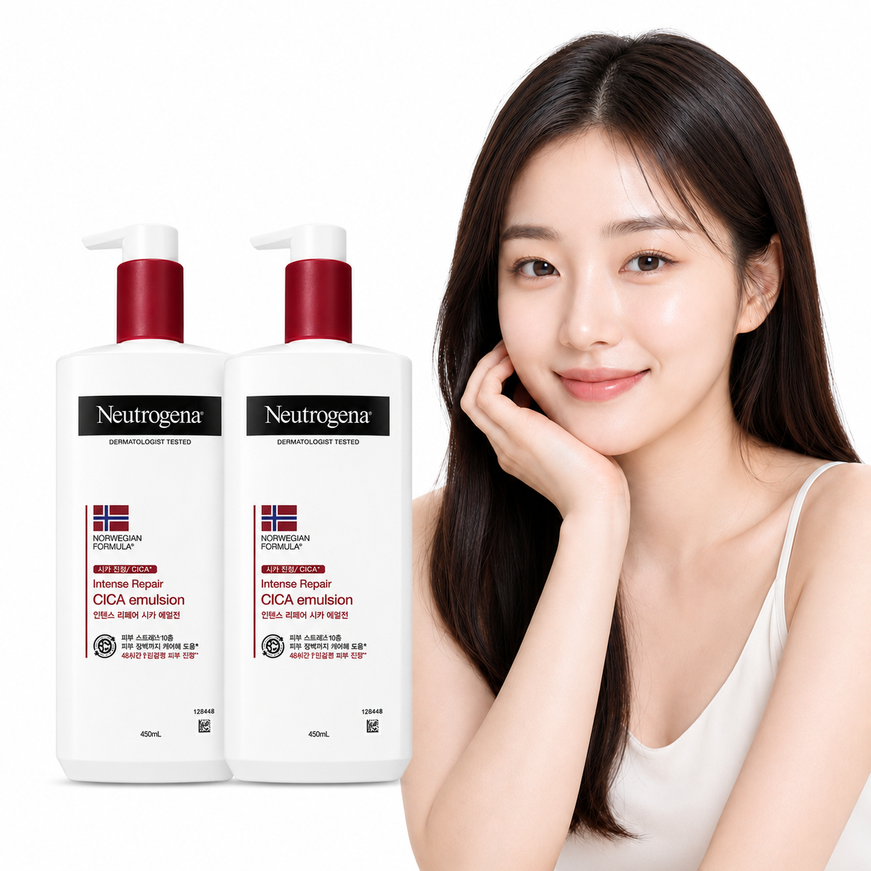 뉴트로지나 고보습 바디로션 시카에멀젼 보습제 향료무첨가, 450ml, 1+1