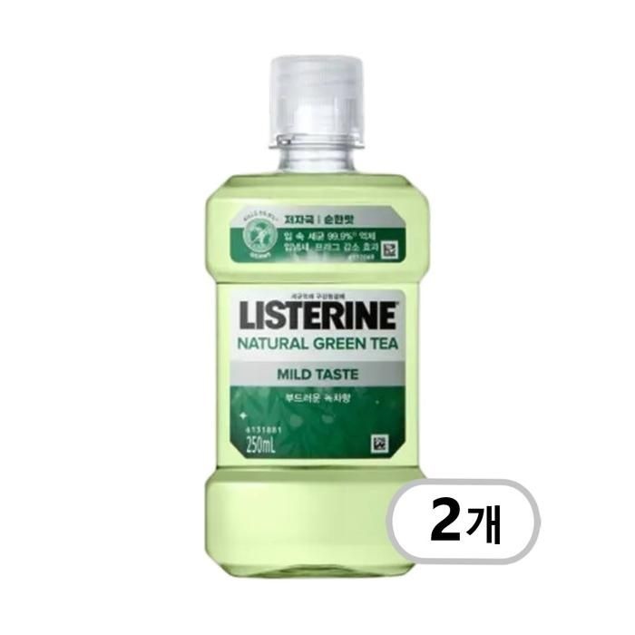 리스테린 내추럴 그린티 마일드 250ml 2개