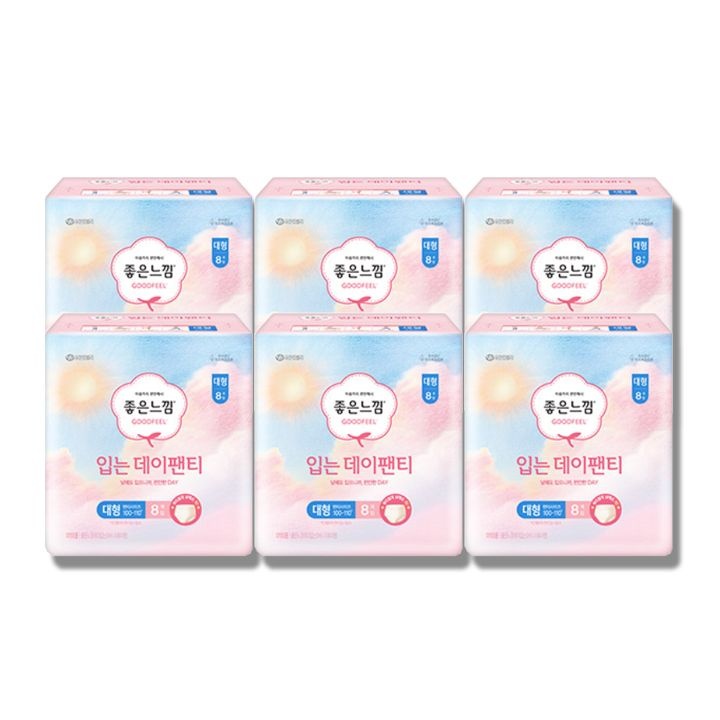 좋은느낌 입는 데이팬티 생리대 8매입 대형 X 6개