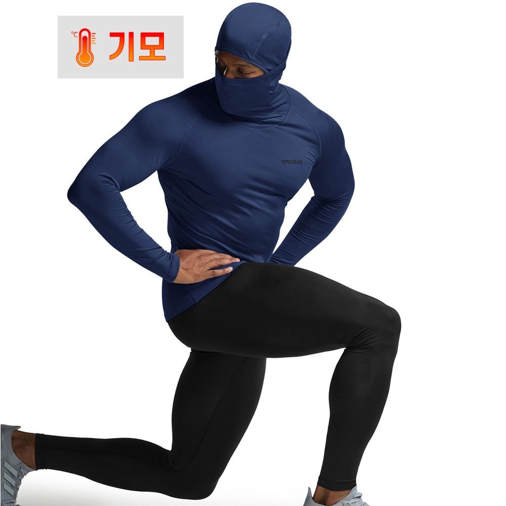 [패션플러스][CQR]테슬라 베이스레이어 기모 바라클라바 긴팔 티셔츠_F
