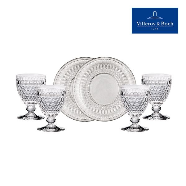 [빌레로이앤보흐] 가격인상 확정[고블렛 컬렉션] 유리잔+접시 6P 풀세트