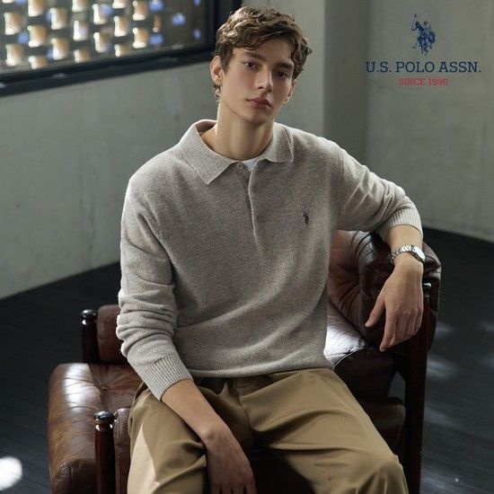 [앱10%][U.S POLO ASSN.] 26FW 파인터치 메리노울 100 카라니트 2종 남성