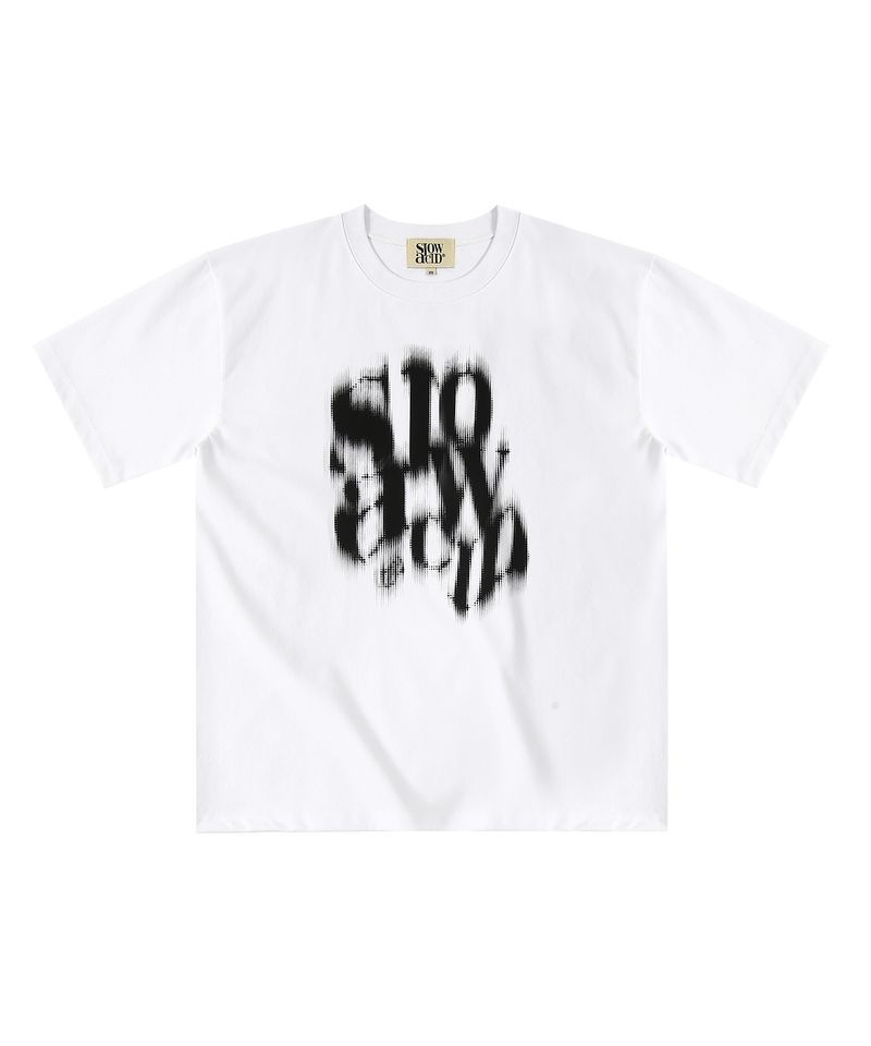 <매장정품> SLOWACID 블러리 로고 반팔티셔츠 화이트 SL23SSST1-WH 123741