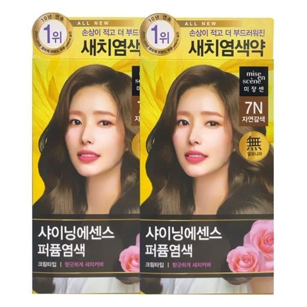 (현대Hmall) 미쟝센 올뉴 샤이닝에센스 7N 자연갈색 x2 /염색약