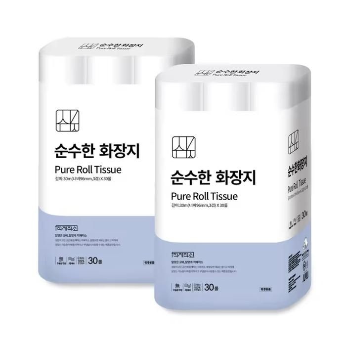 순수한 화장지 3겹 30m 30롤 2개