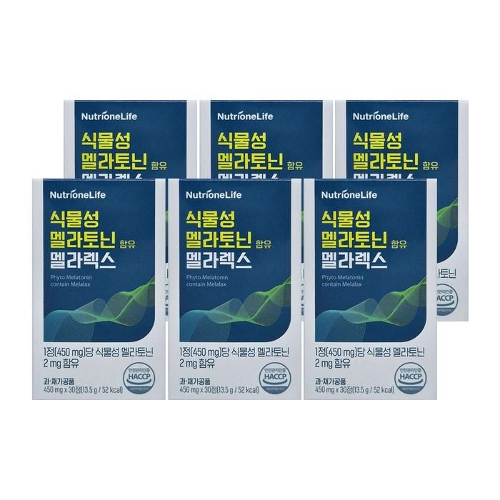 [오늘출발] 뉴트리원 식물성 멜라토닌 함유 멜라렉스 450mg 30정 6개/mjc