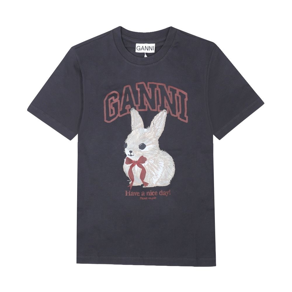 GANNI A1050061 252 버니 로고 여성 반팔티