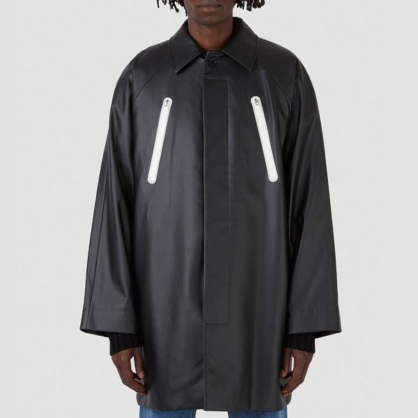 윈햄린 26 FW 윈 햄린 프론트 지퍼 포켓 비스코스 나일론 코트 블랙 WH019KN2000AA