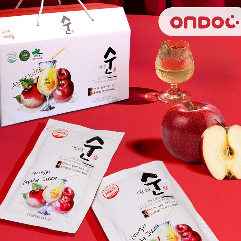 [롯데백화점] 온도씨 하루한포 통째로 영주 사과즙 2box (100mlx60포)