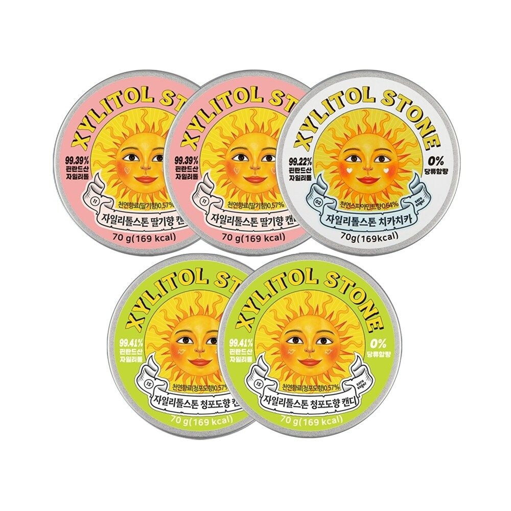 [(주)윌리엄자일리톨][자일리톨스톤] 자일리톨스톤 딸기 70g x 2개 + 청포도 70g x 2개 + 치카치카 7...
