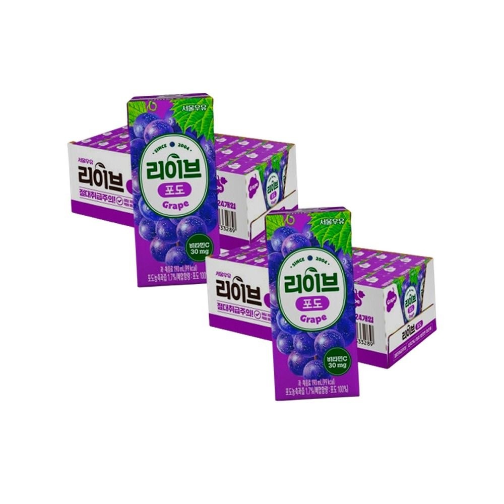 리이브 포도 190ml x 48입(24입+24입)
