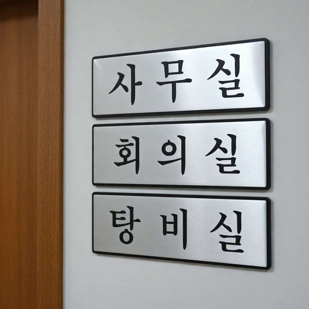 윈코 사무실 안내판 이정표 도어사인 회의실 출입문 명판 탕비실