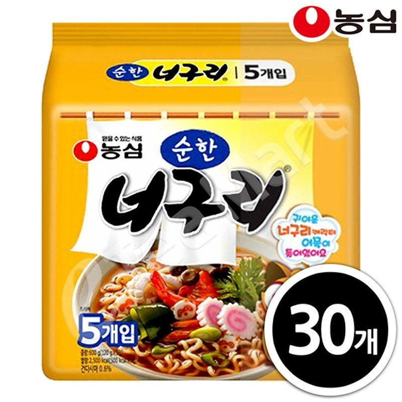 농심 순한 너구리 120g x  30입