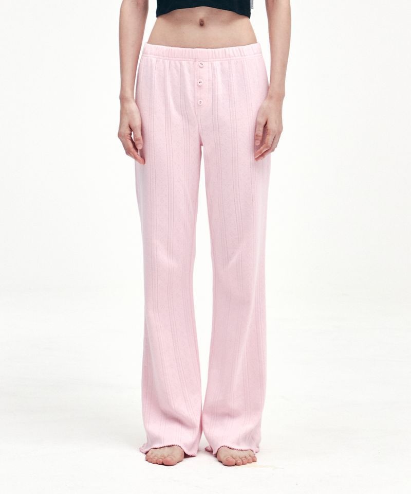 YOUHEE <매장정품> YOUHEE 유희 [브랜드위크 20%쿠폰]EYELET BOOTSCUT PANTS PINK YHPTEC002PN 2002603