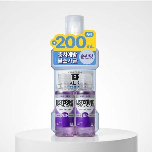 리스테린 토탈케어 캐비티케어 마일드 750ml 기획 (+토탈케어마일드 100ml 2개)