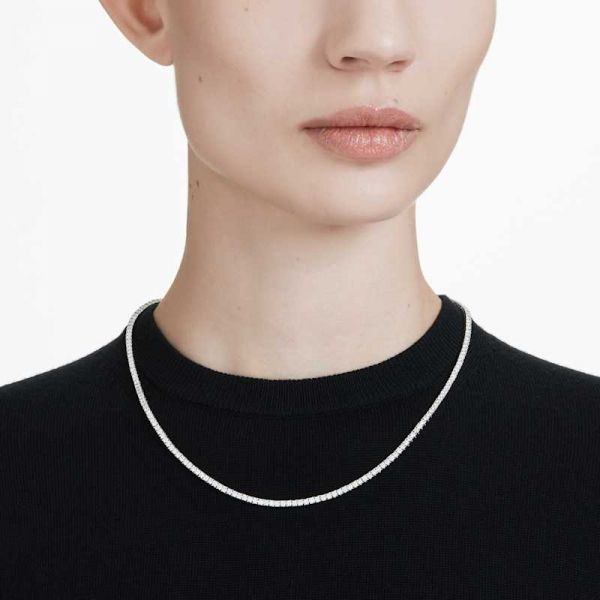 SWAROVSKI Eternity 네크리스 - 랩 그로운 다이아몬드 7ct tw, 라운드 쉐입, 18K 화이트 골드