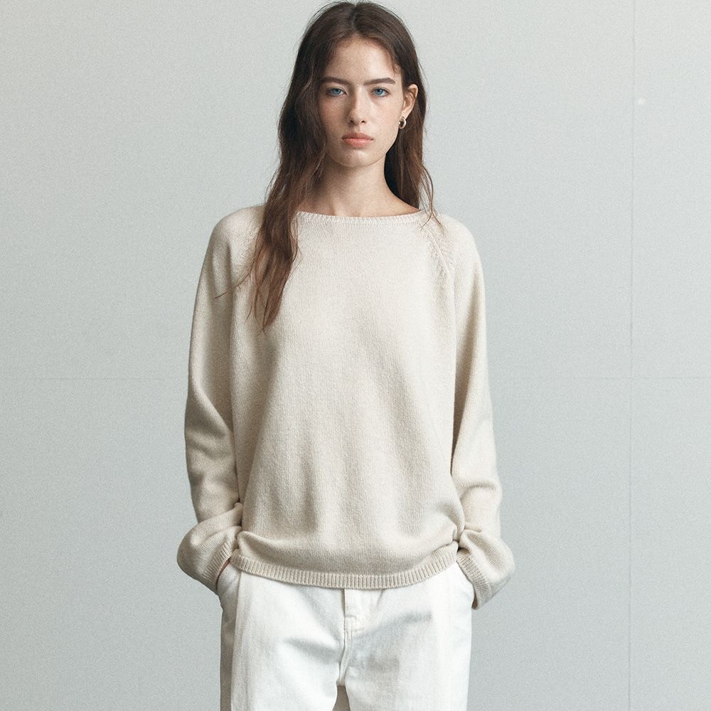 Loose fit merino wool knit [KNFW06KN02]_Cream