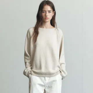 노운베러 Loose fit merino wool knit [KNFW06KN02]_Cream