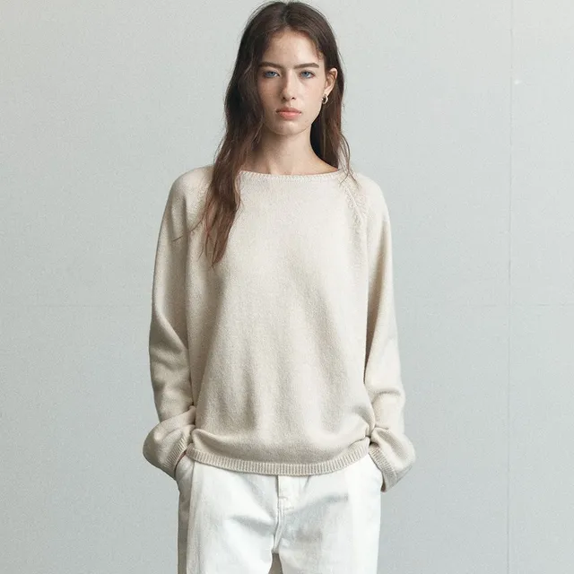 노운베러 Loose fit merino wool knit [KNFW06KN02]_Cream