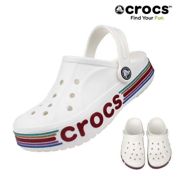 크록스 [크록스] CROCS 바야밴드 레인보우 글리터 클로그 키즈 209730-100