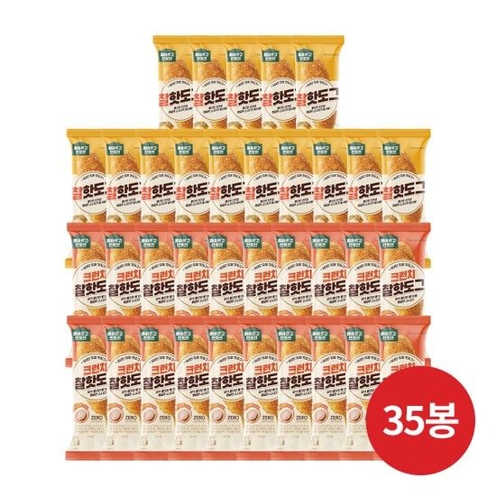 신세계푸드 올바반 찰핫도그 BEST 2종 35봉(찰15봉크런치20봉)