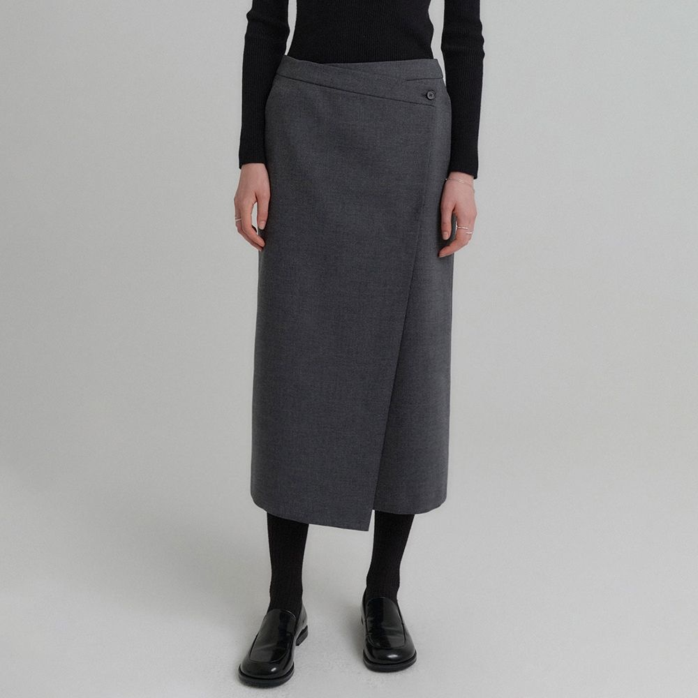 [룩캐스트]테라 랩 스커트_그레이 / TERRA WRAP SKIRT_GREY