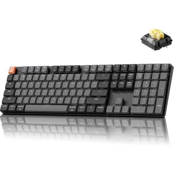 Keychron [해외] Keychron 키크론 K5 버전 2 무선 블루투스 로우 프로파일 기계식 키보드 QMK 런처 탑재 풀사이즈 레이아웃 밀크 POM 바