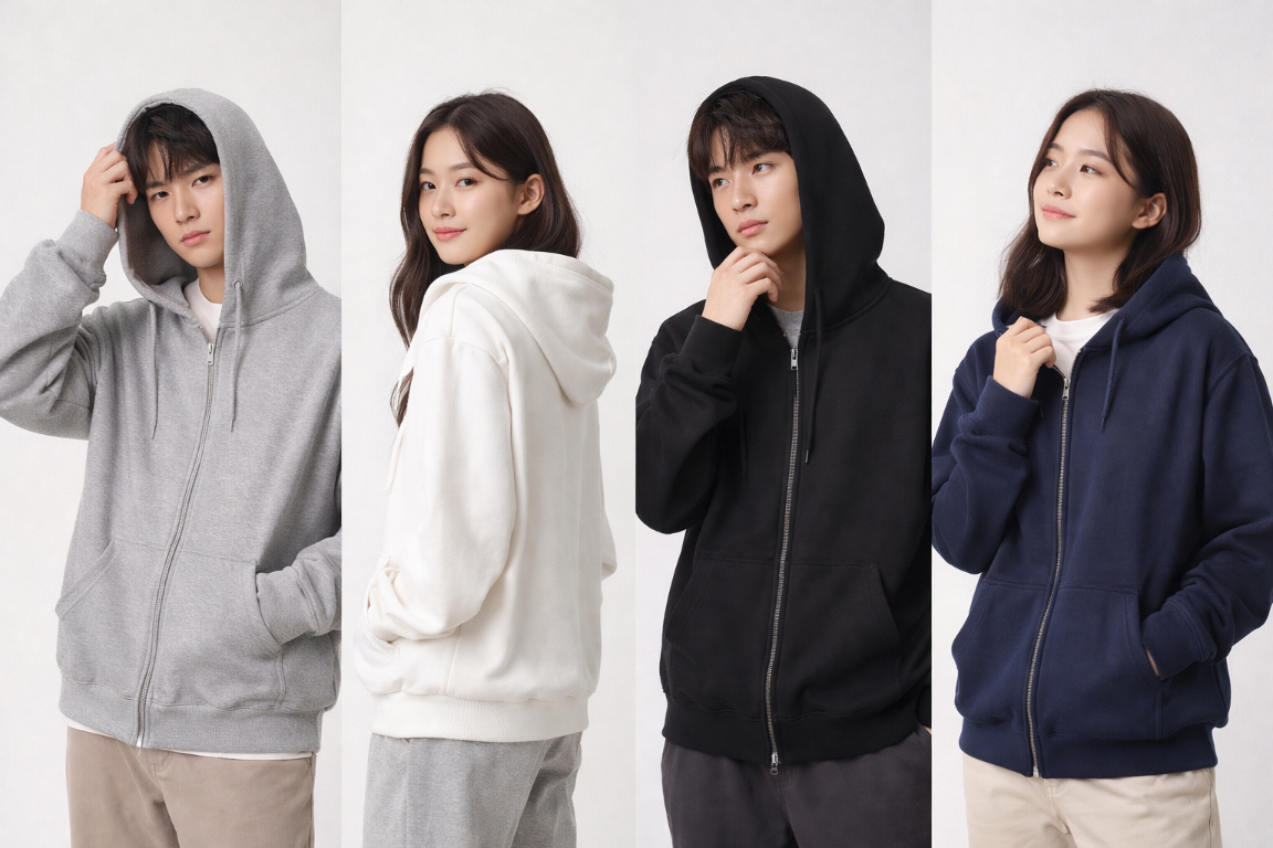 (시즌특가) 마르킨 남여공용 데일리 오버핏 후드 집업 고급형 6컬러