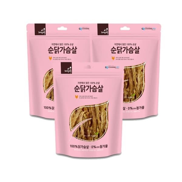 (현대Hmall) 자연애 순닭가슴살 강아지 육포 200g X 3개
