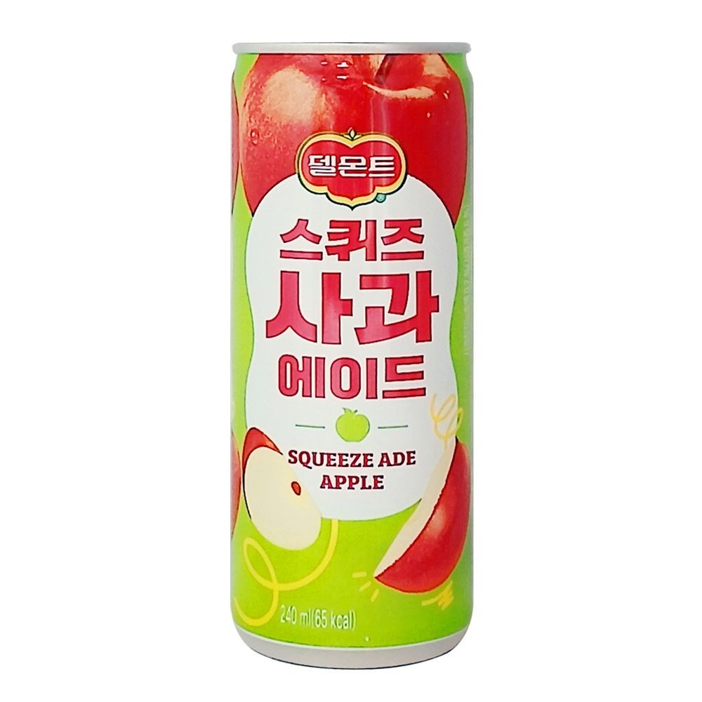 롯데칠성 델몬트 스퀴즈 사과에이드 240ml x 60캔 / 에이드음료수