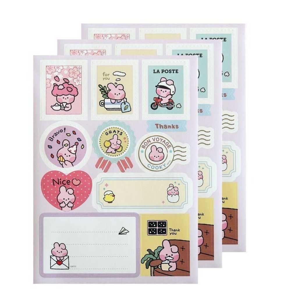 BT21 리무버블 스티커 선물스티커 다이어리꾸미기 캐릭터스티커세트