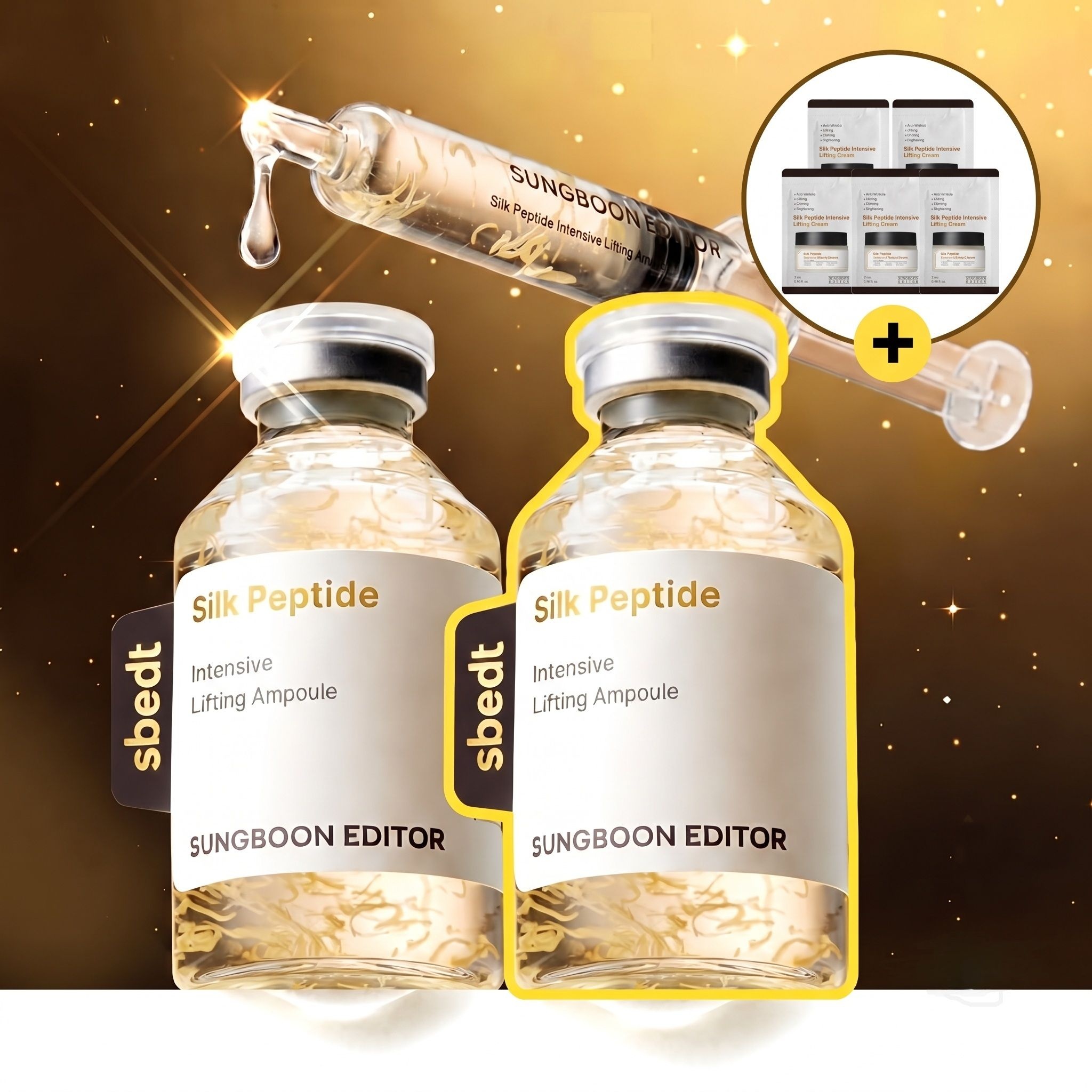 성분에디터 [홈쇼핑 완판]대용량실크펩타이드 녹는실 리프팅 앰플 60ml 2개 (+리프팅 크림 10ml 증정)