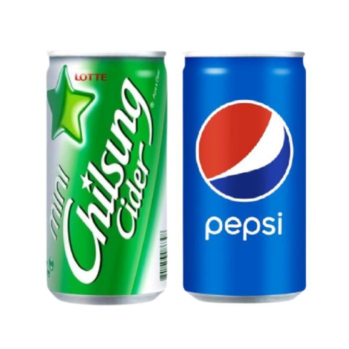 한번에먹자 탄산음료 작은캔 2종 혼합 / 칠성사이다 190ml 18개 + 펩시콜라 190ml 12개 / 총 30개