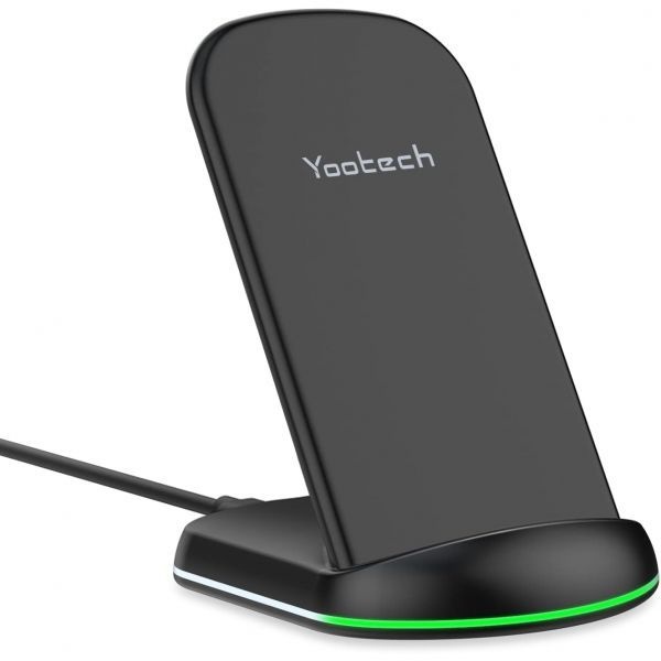 yootech [해외] Yootech 무선 충전기 최대 10W 충전 스탠드 아이폰호환 17 Pro Max Air 16e 16 Plus 15 14 13 SE 2022 12 11 X 8 Galaxy S25 S24 S23 S22와