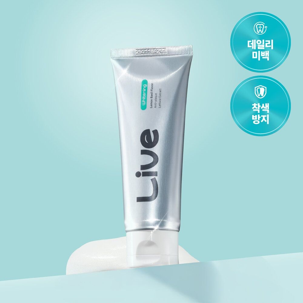 라이브오랄스 1+1 라이브오랄스 산뜻한 레몬바질향 퓨어다이아 치약 80g 4149544