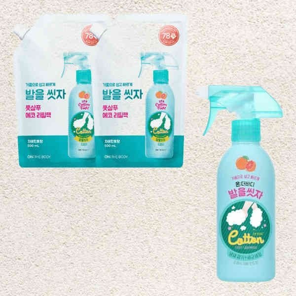 온더바디 발을씻자 코튼풋샴푸 자몽향 본품 385ml 1개 +리필 500ml 2개 599754