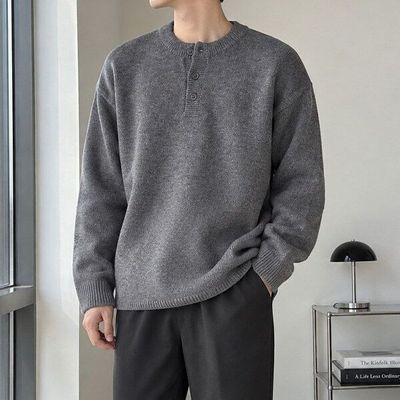 [グッドショッピングモール] [_衣料品]デイリールック出退勤ルックボタン ニット セーター