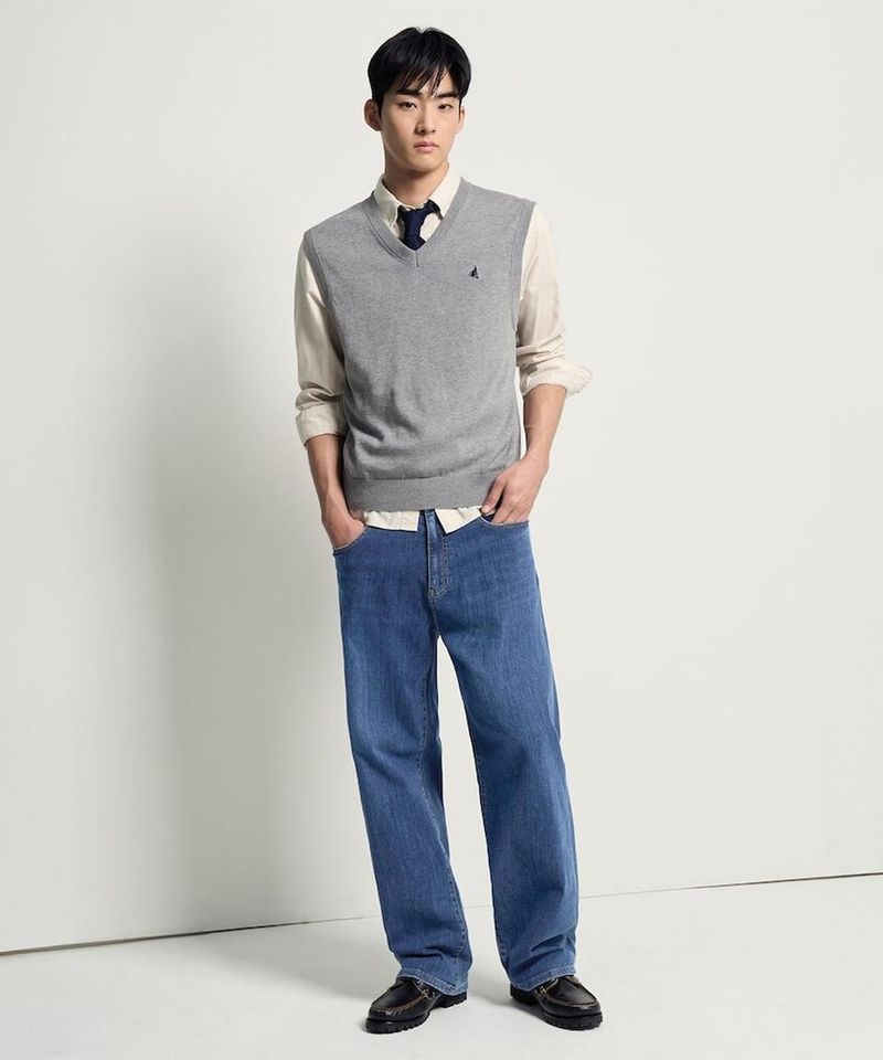 <매장정품> BEANPOLE 빈폴 MEN [Essential] 베이직 베스트 그레이 BC6151E033 1910725
