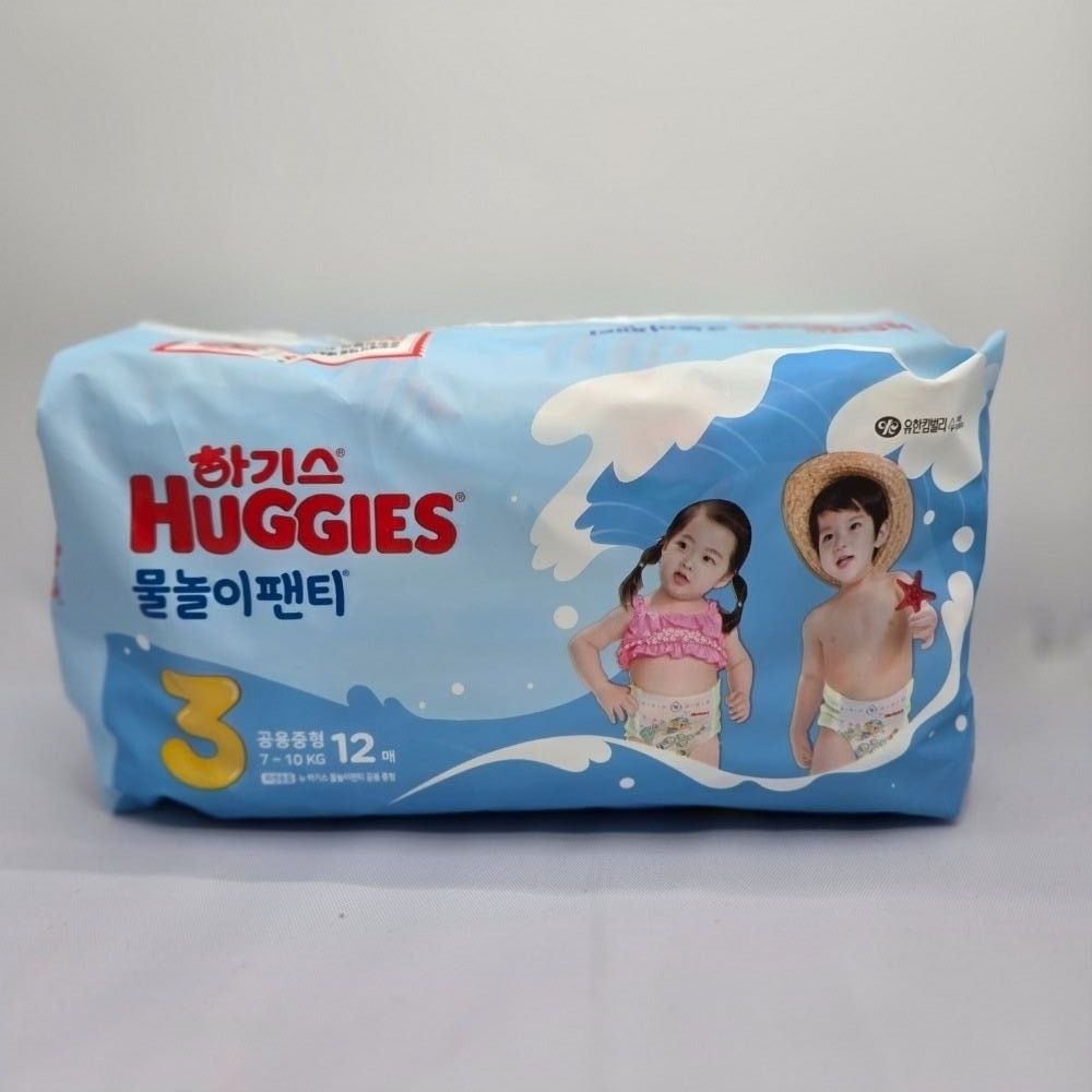 하기스 물놀이팬티 3단계 12매 중형 공용 팬티형 국내생산 수영장 기저귀 7-10kg