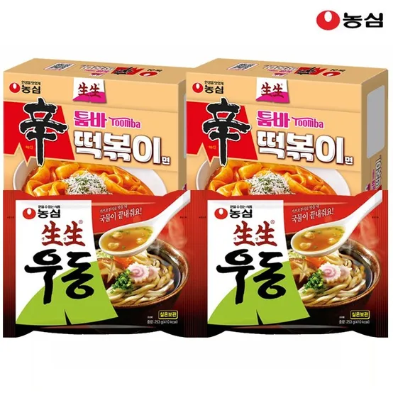 농심 신제품 툼바 떡볶이면 16봉 / 농심 생생우동 16봉