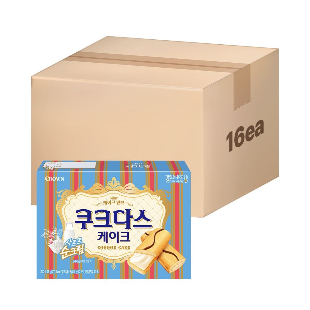 크라운 쿠크다스케이크 77g X 16개 (1박스)