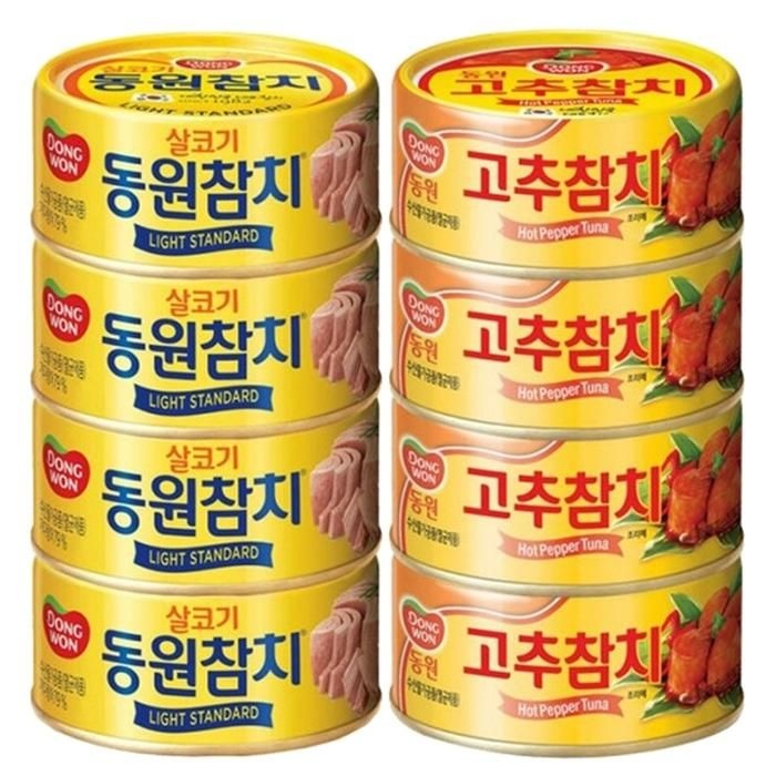 [오늘출발] 동원반반참치100g 살코기참치4캔고추참치4캔