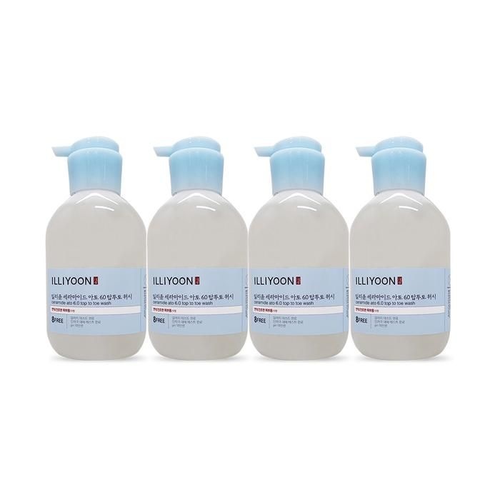 일리윤 세라마이드 아토 6.0 탑투토 워시 500ml 약산성 샴푸 겸용 4개 Ss
