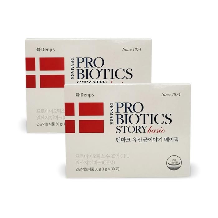 덴프스 덴마크 유산균이야기 베이직 1g x 30포 장건강 2박스 Ss