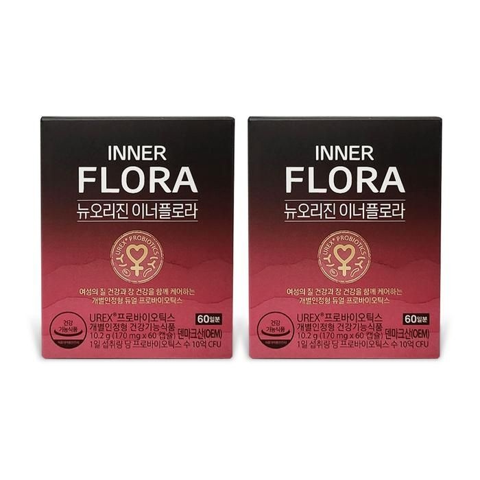 뉴오리진 이너플로라 UREX 프로바이오틱스 170mg x 60캡슐 2박스 Ss
