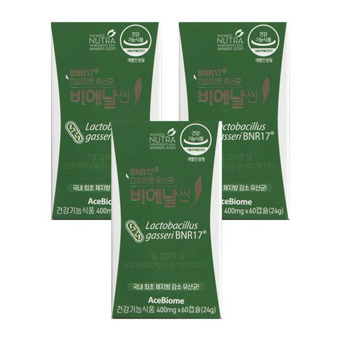 [오늘출발] 다이어트 유산균 비에날씬 400mg x 60캡슐_3개-SDL-